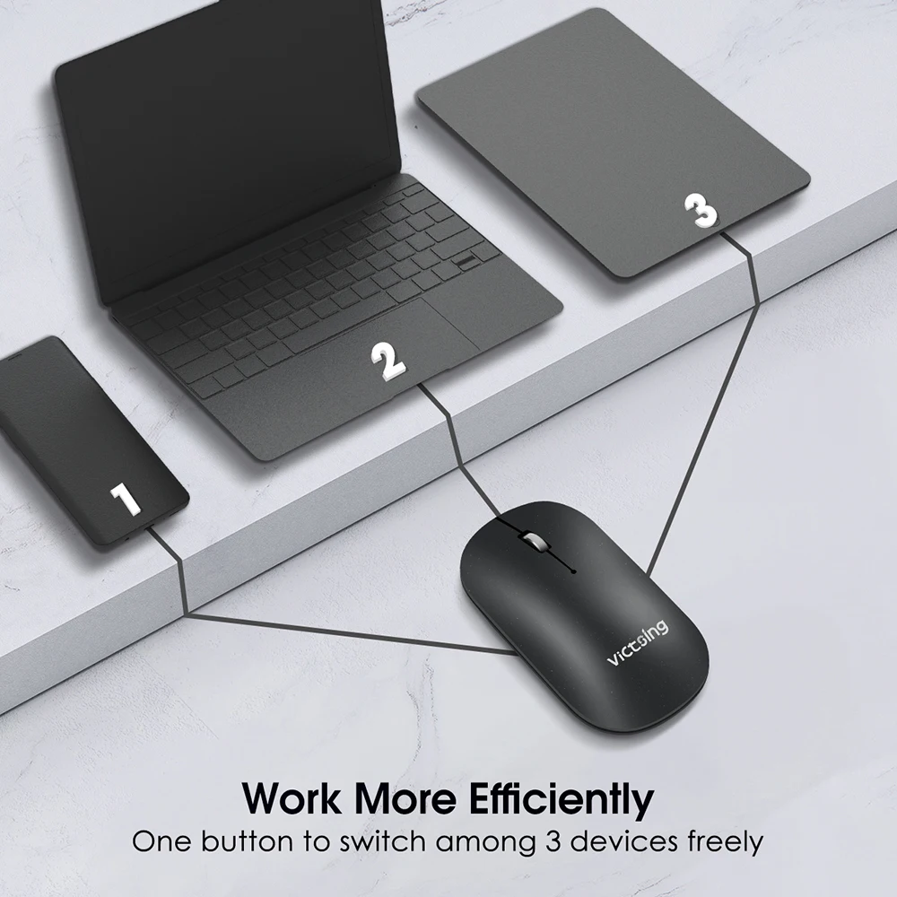 VicTsing PC272 Bluetooth 5 0 Беспроводной Мышь Портативный бесшумный компьютер мыши