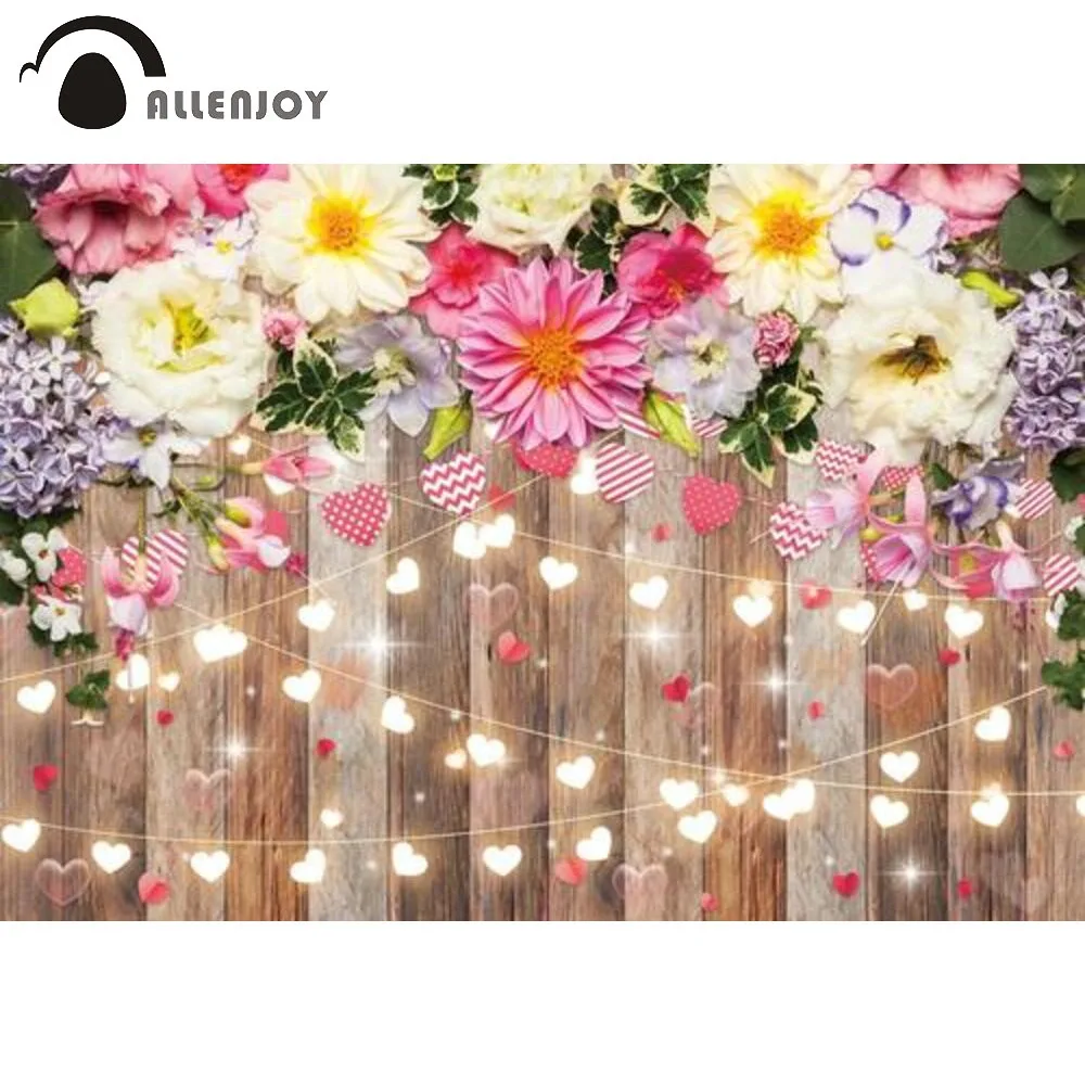 

Allenjoy Happy Mother's Day Backdrop Wooden Pink Love Birthday Party Decorations Banner Photography Background Photo Booth