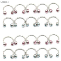 leosoxs 2 pcs stainless steel nose ring european and american fashion piercing jewelry new products