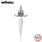 Женские серьги-гвоздики в вечерние кинжала, из серебра 925 пробы