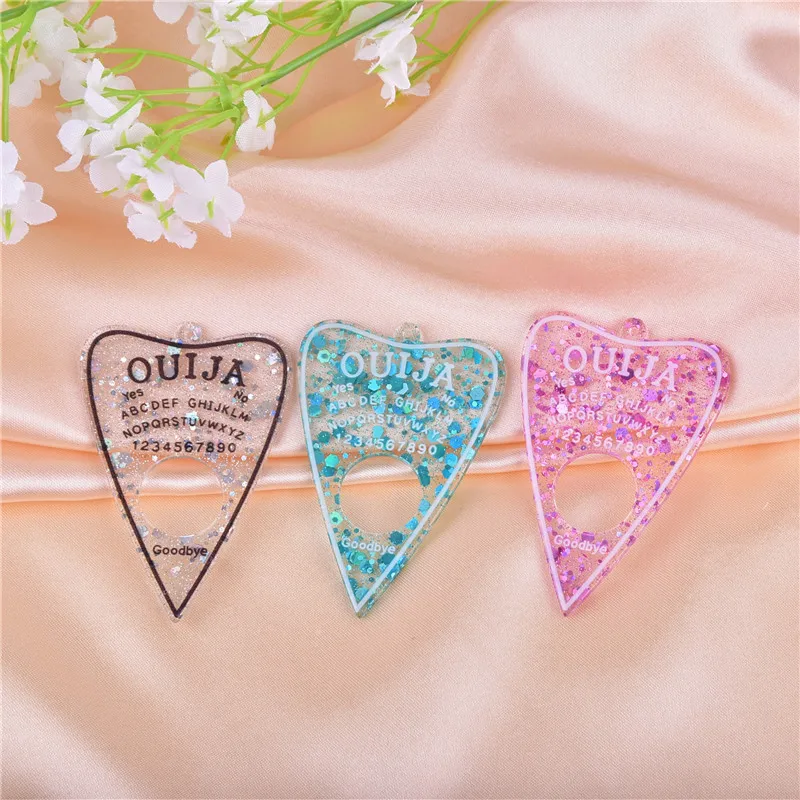 

10 шт. Ouija доска с плоским блеском Bing каучуковые Подвески для DIY модные серьги брелок ювелирный изготовление 61x40 мм