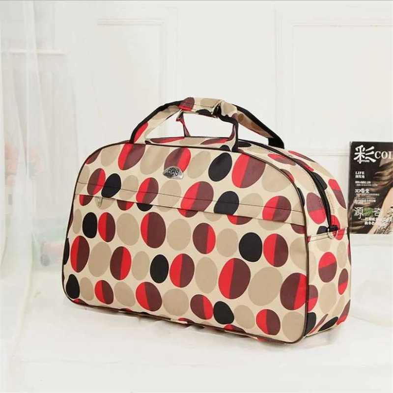 Lovely Women Dot Travel Bag Girls Fitness Duffle Shoulder Bags Nylon Handbag Weekend Tote Big Bag Bolso Deporte Gimnasio