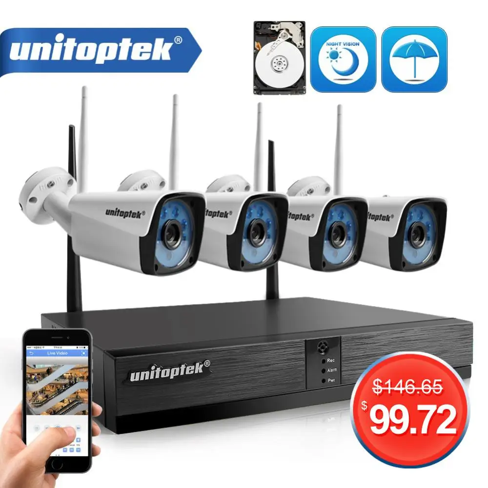 4CH 720P HD Беспроводной NVR комплект P2P 720P 1.0MP Крытый Открытый ИК ночного видения подключи и играй камеры безопасности wifi CCTV системы XMEye