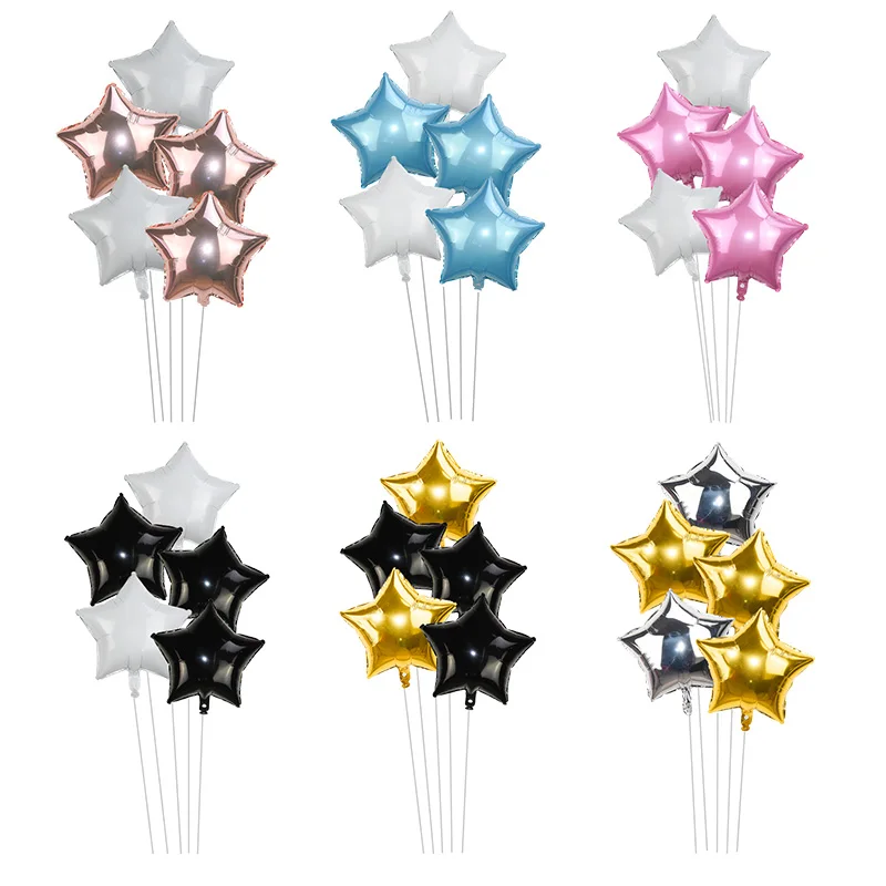

5pcs 18inch Star Foil Balloon Inflatable Helium Balloon Wedding Children Birthday Party Baby Shower Decoration Globos