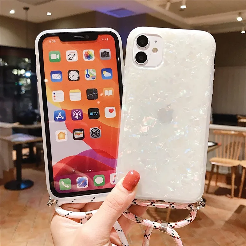 

Solid color Shell pattern female Phone Cover Case For Iphone X 11 pro Xs Max Xr 10 8 7 6 6s Plus se 4.7 Luxury Soft Coque Fundas