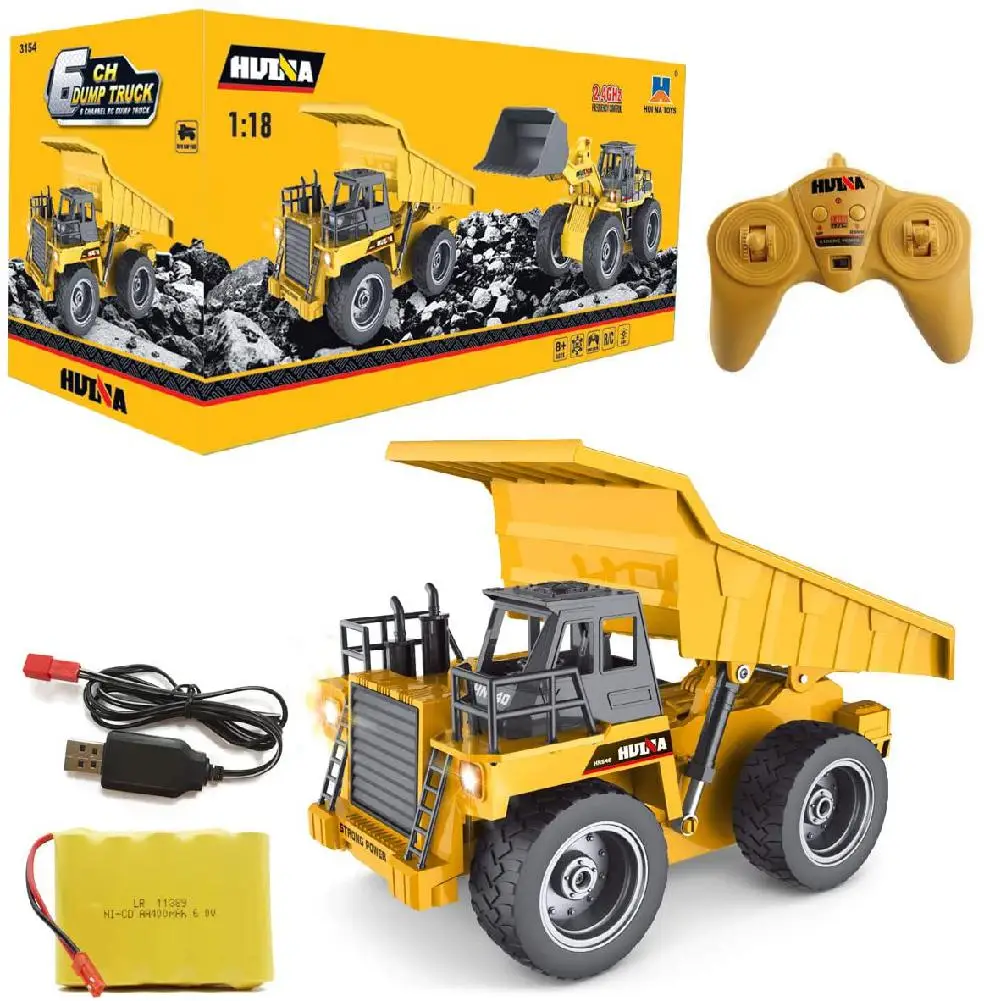 

RCtown 1/18 Huina 1540 Rc Dump Truck Remote Control Excavator Toys Alloy RC Model Toy Engineering Vehicle Cars For Kids Gift