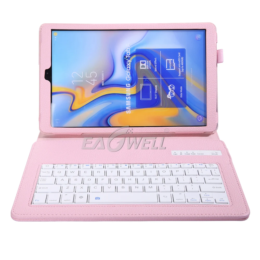 Чехол с беспроводной клавиатурой и Bluetooth для Samsung Galaxy Tab A A2 10 5 дюйма T590 T595 кожаный
