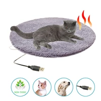 dog heating plush pad usb electric mat constant temperature pet bed blanket puppy heater portable cat winter sleep roud cushion