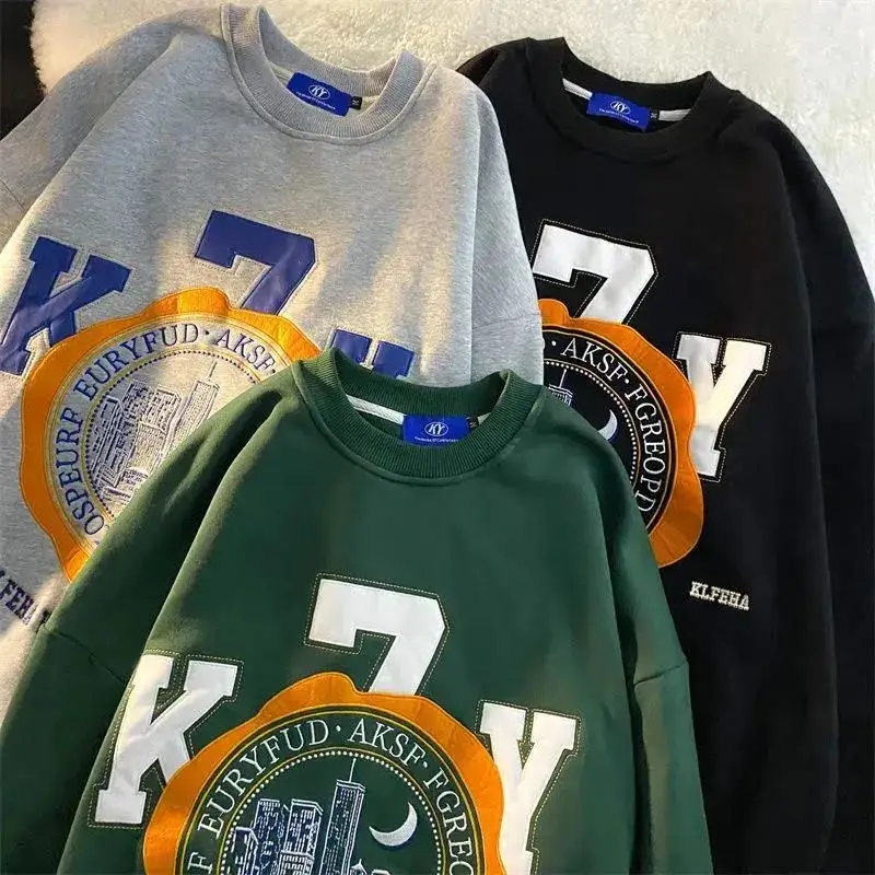 Свитшот женский хлопковый с буквенным принтом Повседневная Уличная одежда для