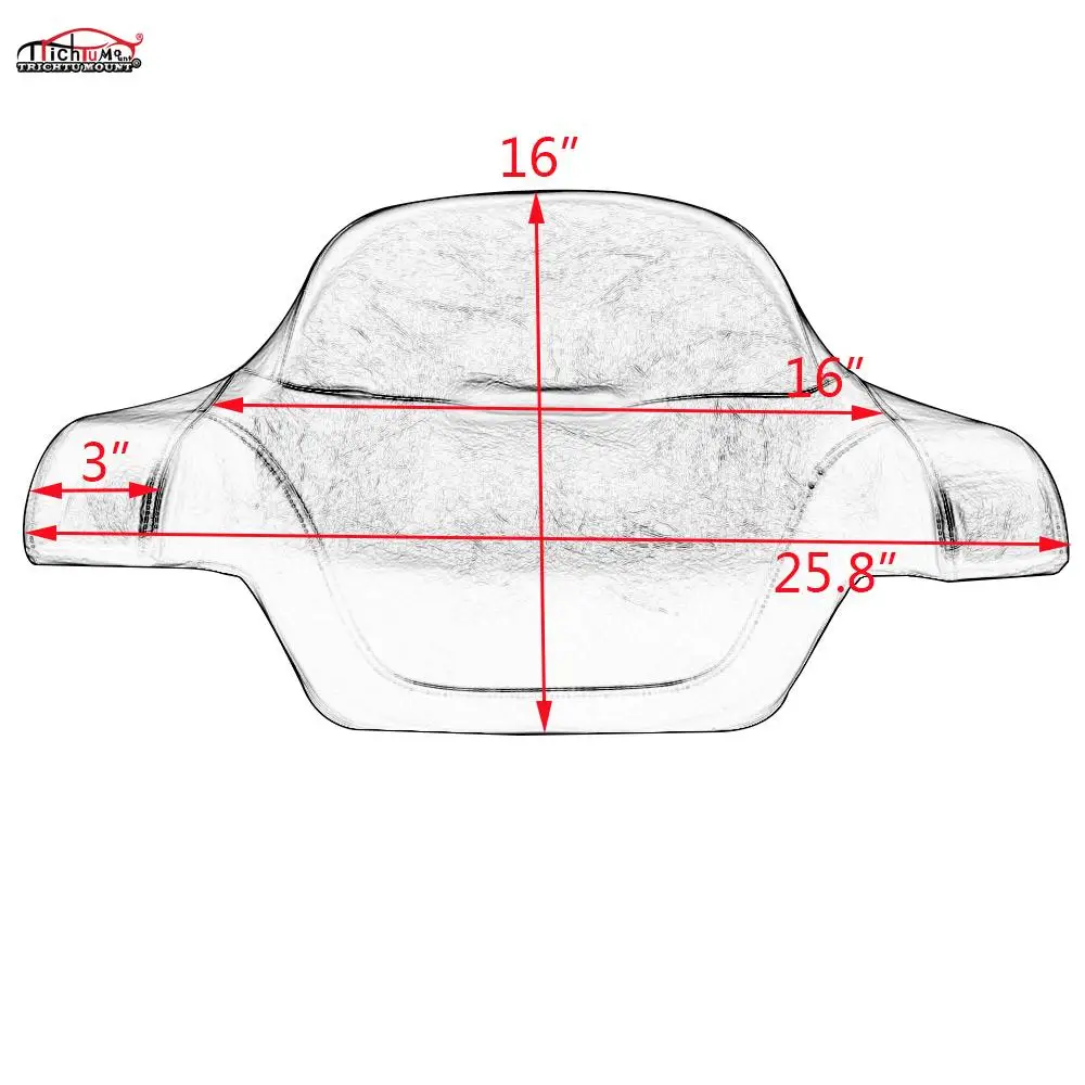 

Black Motorcycle Rear Wrap-around Backrest Pad for Harley Touring 14-20 Backrest Pad Trunk Back Rest Accessories