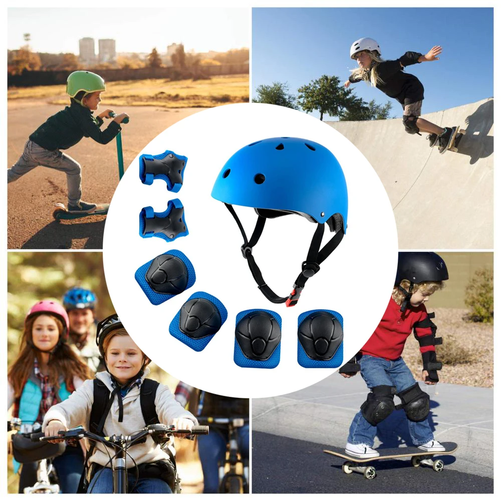 Детский шлем с наколенниками и налокотниками Спортивная Защитная Экипировка