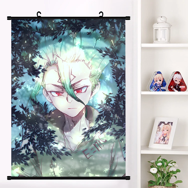 Аниме Dr. STONE Ishigami Senku Shishio Tsukasa Настенная роспись настенный плакат Otaku коллекция домашнего декора художественный подарок
