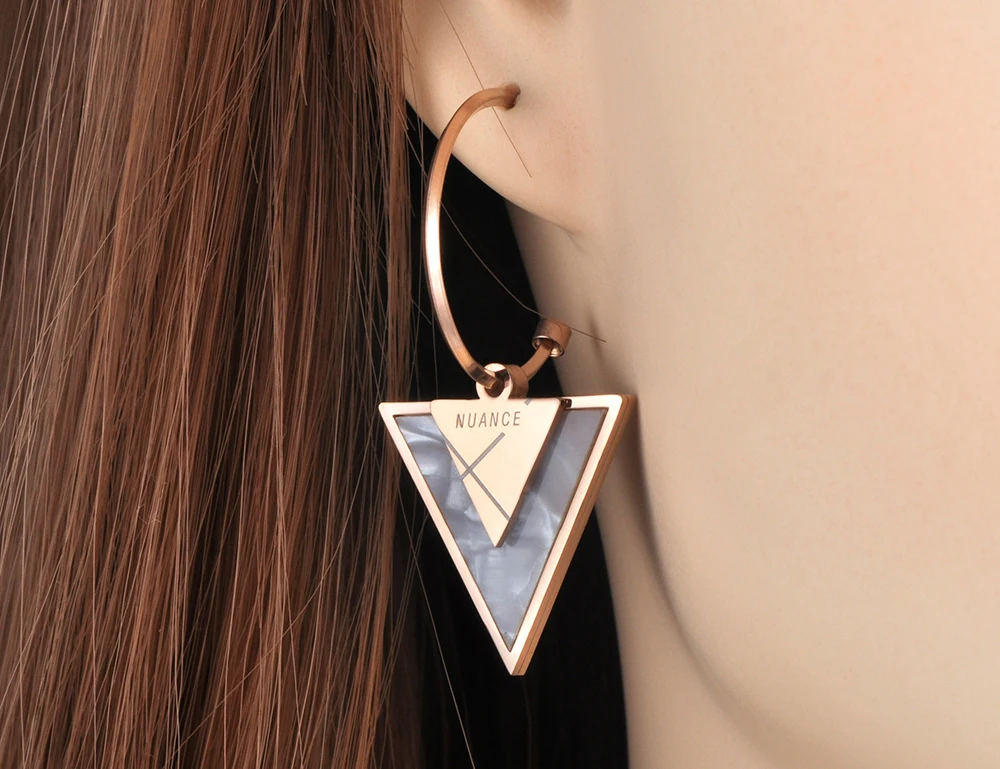 Женские Геометрические треугольные серьги Lokaer из титановой стали в богемном