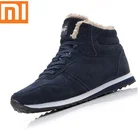 Мужские ботинки Xiaomi больших размеров 48, Мужская зимняя обувь, сохраняющие тепло кожаные зимние ботинки до щиколотки, мужские плюшевые зимние кроссовки