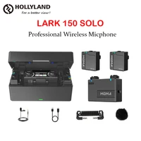 hollyland lark 150 duo solo wireless microphone system lavalier mic 2 4g oled microphone with battery for phone dslr camera