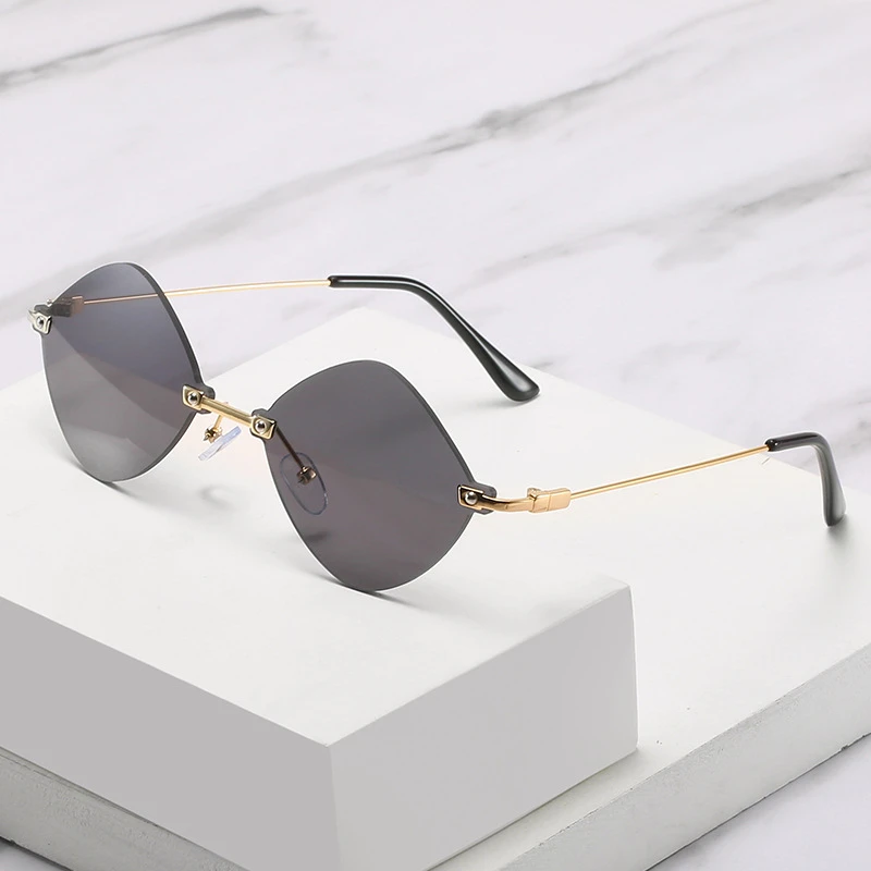 

Солнцезащитные очки унисекс, нестандартные, без оправы, в металлической оправе, для мужчин и женщин, для уличной съемки, подиума