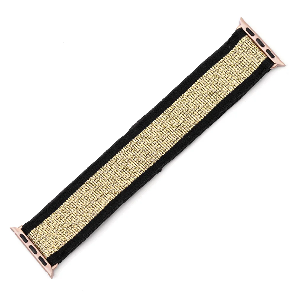 3-Black and Gold Эластичная петля Ремешки для наручных часов для Apple Watch 32 мм Магнитная Пряжка из нержавеющей стали сменные аксессуары для ремешка BC371 - Цвет ремешка: 3-Black and Gold