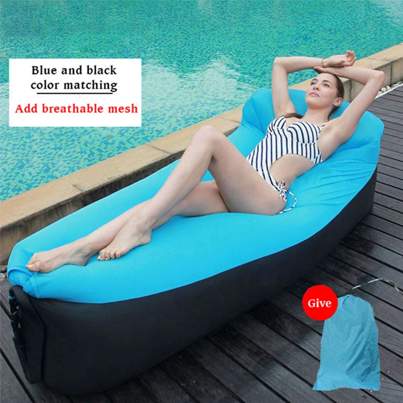 

Rooxin Outdoor Products Fast Infaltable Air Sofa Bed Good Quality Sleeping Bag Inflatable Air Bag Lazy bag Beach Sofa 240*70cm