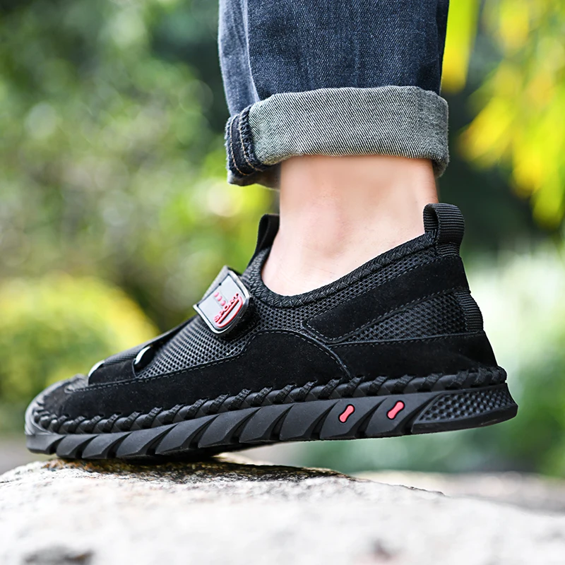 Мужские сандалии Новинка лета 2020 кожаные с мягкой подошвой ручной работы