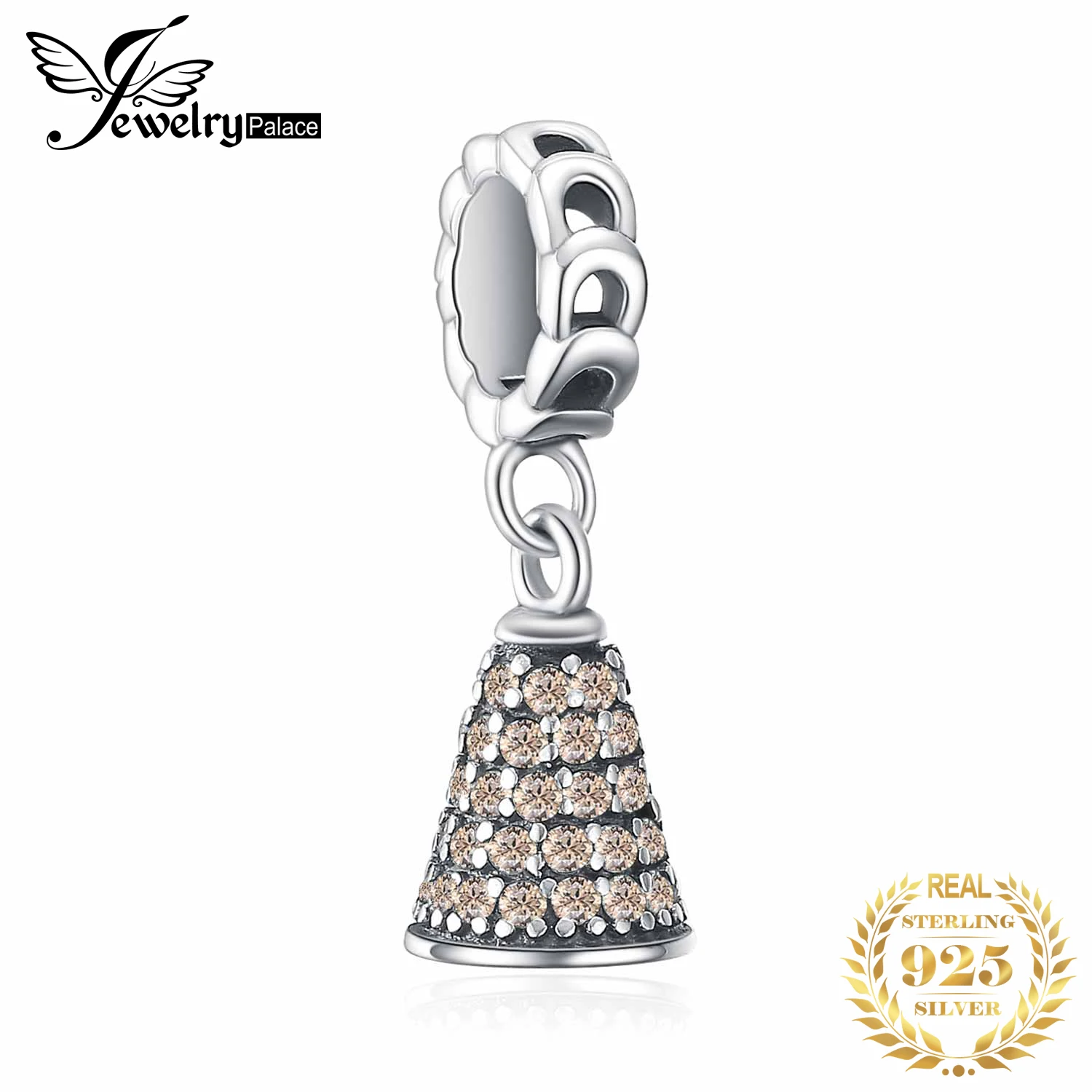 JewelryPalace Рождество любовь колокольчик кубического циркония серебро Шарм бусины для Для женщин Новая горячая Распродажа красивый подарок