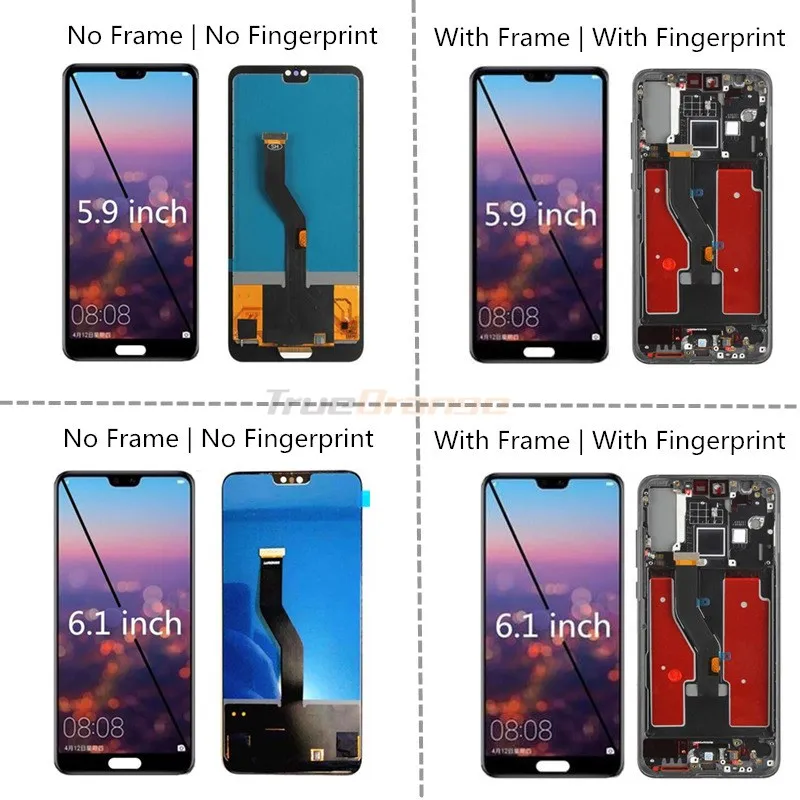 ЖК дисплей 6 1 дюйма TFT для Huawei P20 Pro с рамкой сенсорный экран дигитайзером в сборе CLT