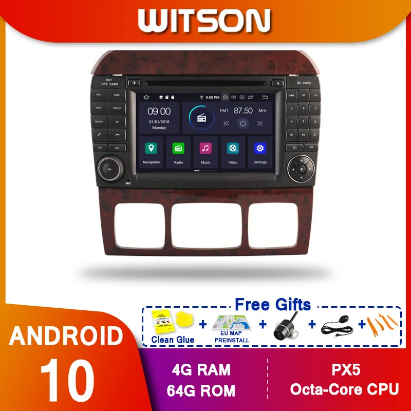 WITSON! Android 10 0 Octa core PX5 машинный DVD проигрыватель для MERCEDES-BENZ S CLASS W220 IPS экран 4 Гб