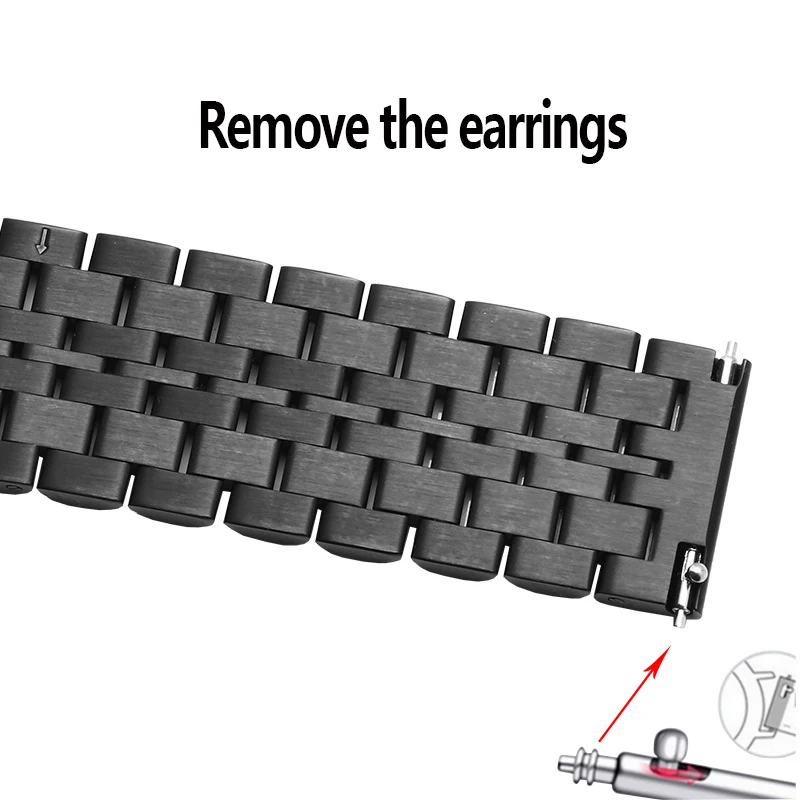 Ремешок из нержавеющей стали для Amazfit GTS GTR 2/2e металлический черный серебристый