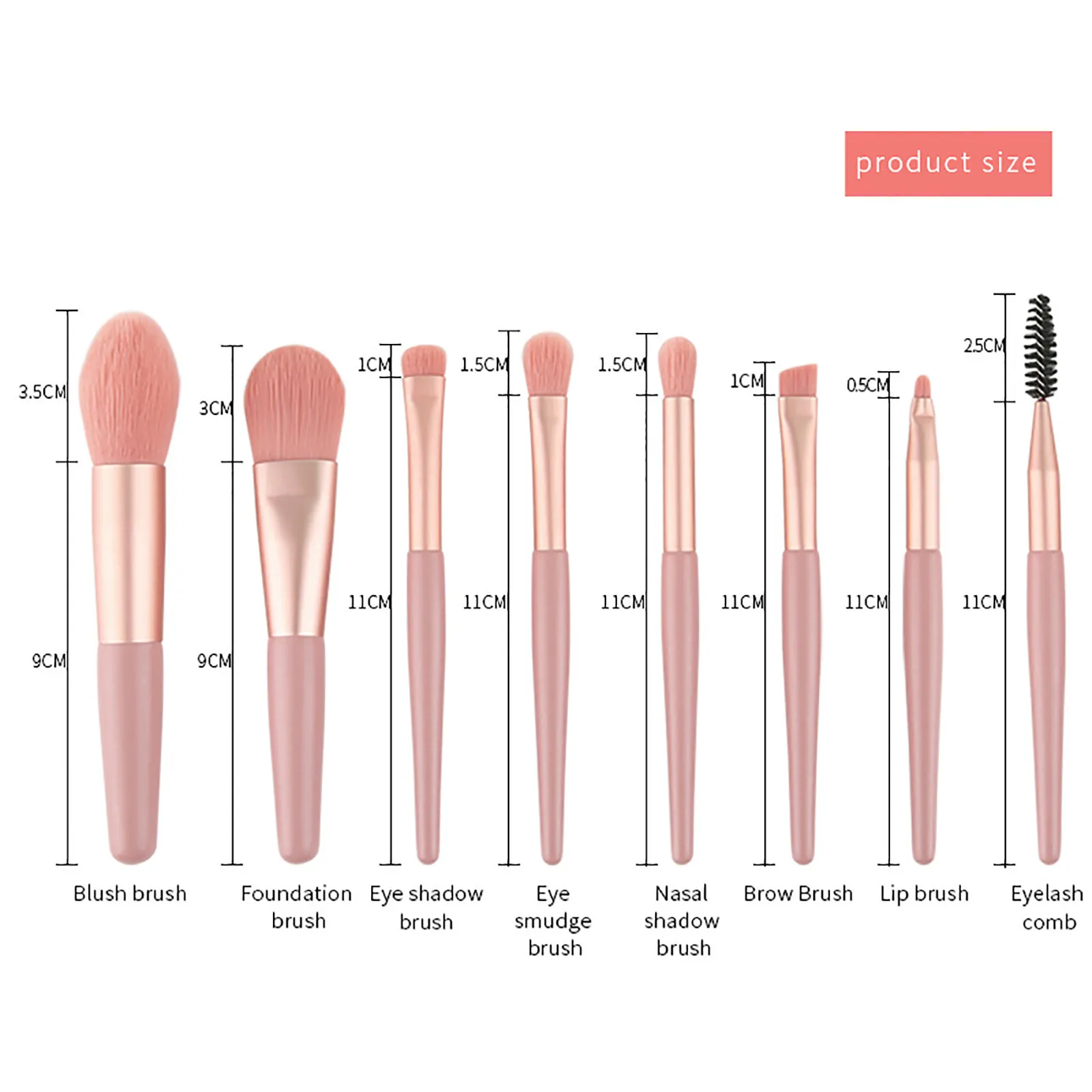 

2021 New 8 Pcs Makeup Brushes Foundation Powder Make Up Brushes Set With Bag Portable Beauty Blush Brush Tools Pennello trucco
