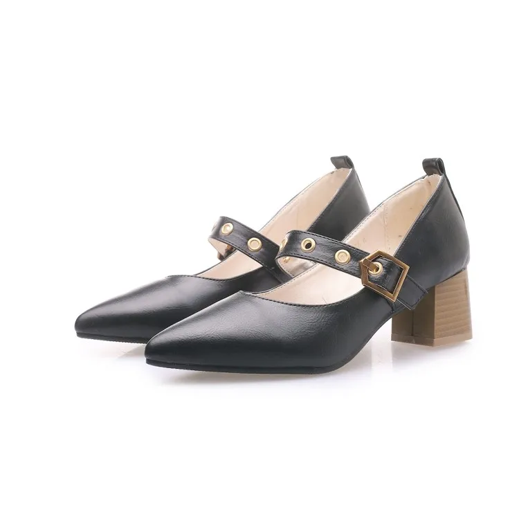 Женские туфли на высоком каблуке лодочки большого размера с острым носком обувь