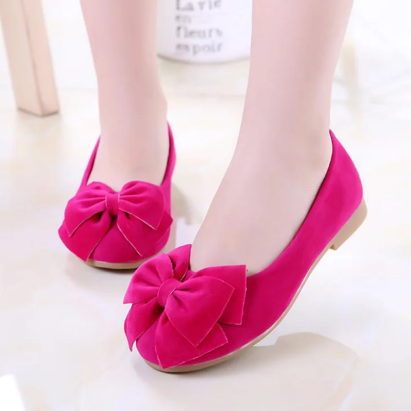 Весенняя детская обувь с бантом для девочек 3 цвета Мягкие и легкие детские