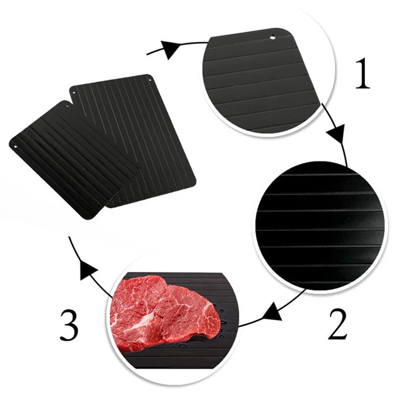 

Kitchen Thaw Plate Steak Food Meat Thaw Frozen Plates Aluminum Quick Thaw Plate Fast Defrosting Tray Food Meat Thaw Frozen Tools