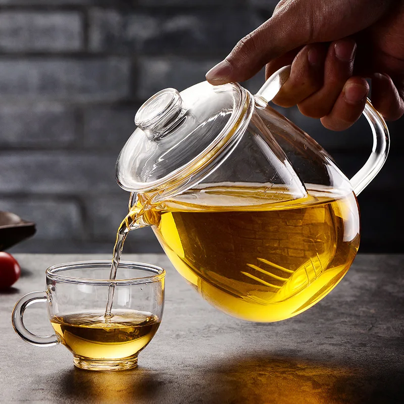 

Heat Resistant Glass Tea Pot And Cup Set Glass Teapot With Filter Puer Tea Chinese Kung Fu Tea Set Flower Teapot Kettle mug