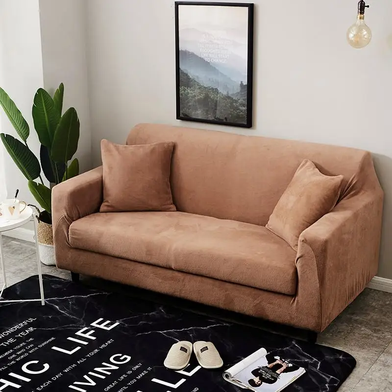 

42 Thicken Plush Stretch Slipcovers Sectional Elastic Stretch Sofa Cover for Living Room Couch Cover L shape Armchair Cover