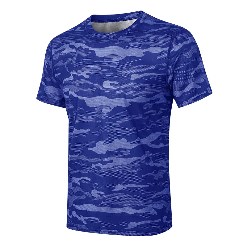

2021 summer new style pure cotton white printing T-shirt men O-neck outdoor fitness T-shirt high quality camo uflage top T-shirt