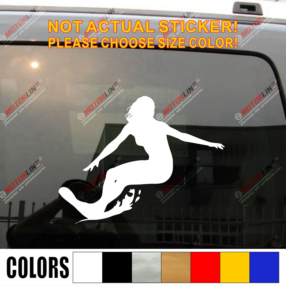 Девушка серфинг волна переводная Наклейка Доска для серфинга автомобиль винил
