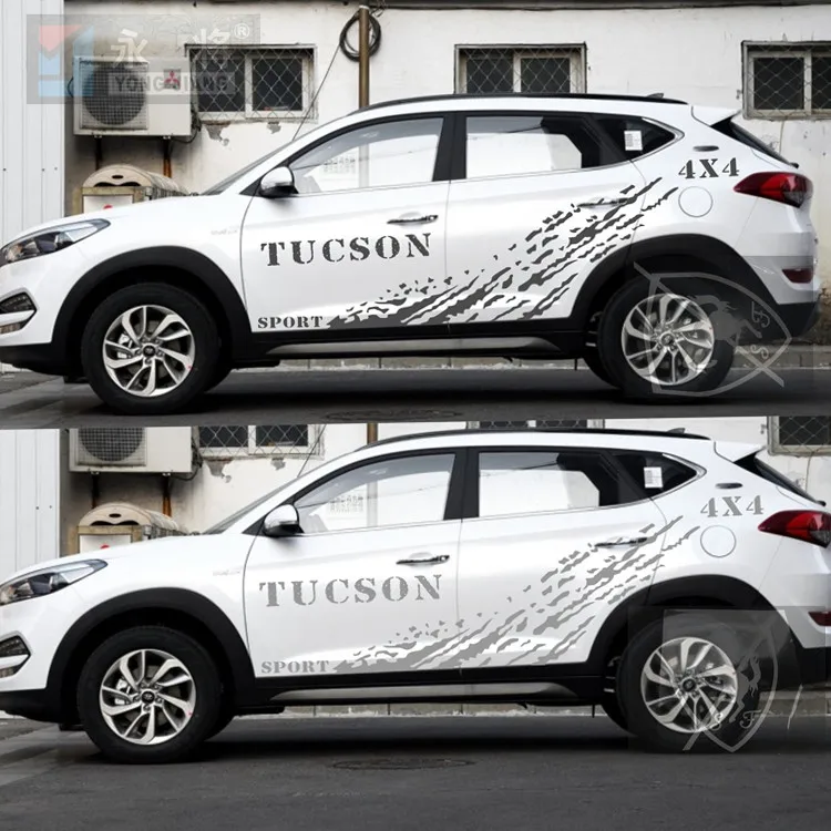 

Автомобильные наклейки для Hyundai Tucson 2016-2019, автомобильные Внешние персонализированные декоративные наклейки Tucson, Стильные наклейки для внедорожника