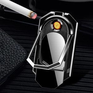 1pc creative usb cigarette lighter portable mobile phone bracket lighter mechero multi function keychain cigarette accessories free global shipping