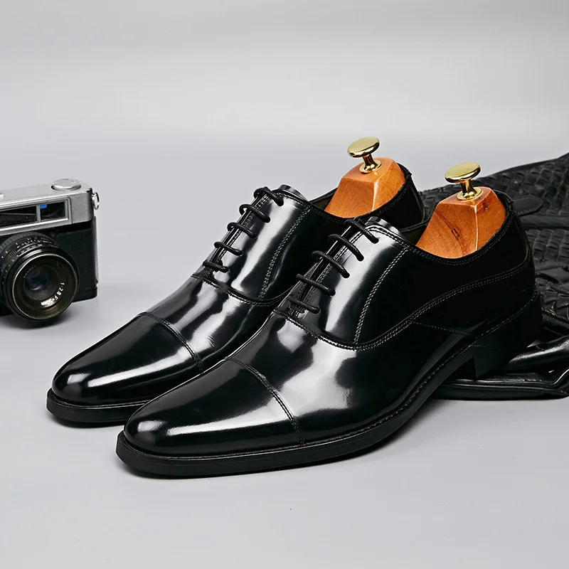 

Italy Genuine Leather Handmade Formal Shoes Men Fashion Party Wedding Office Male Dress Shoe Lace Up Oxford Shoes For Men G22