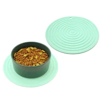 round pet placemat 1pcs for dog and cat waterproof feeding mat pet bowl pad prevent food and water overflow solid color silicone