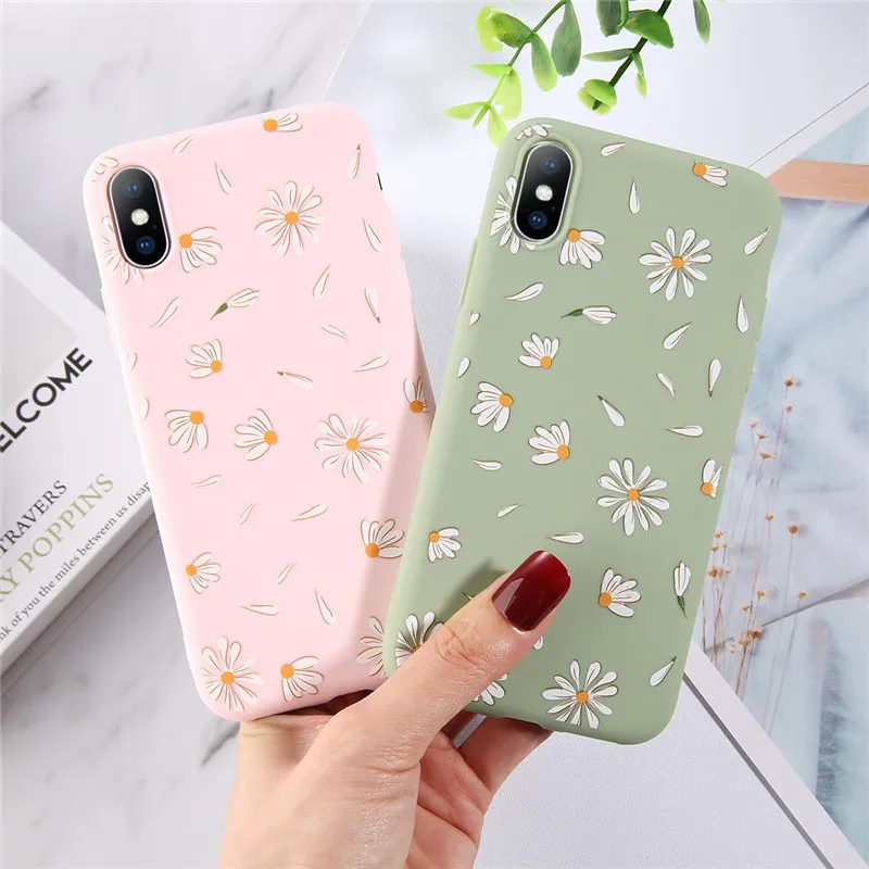Lovebay Конфета цветной цветок мягкие чехлы для телефонов iPhone 6 7 6s 8 Plus ромашка