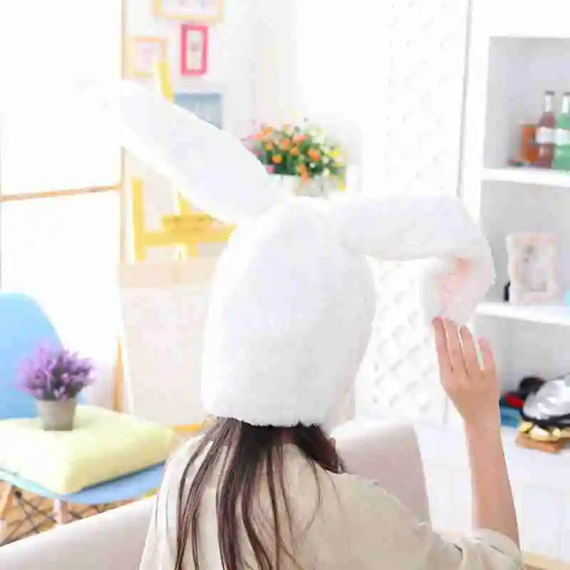 

Rabbit Hat Soft Plush Long Cap Ear Party Winter Rabbit Costume White Rabbit Cap Female Hat