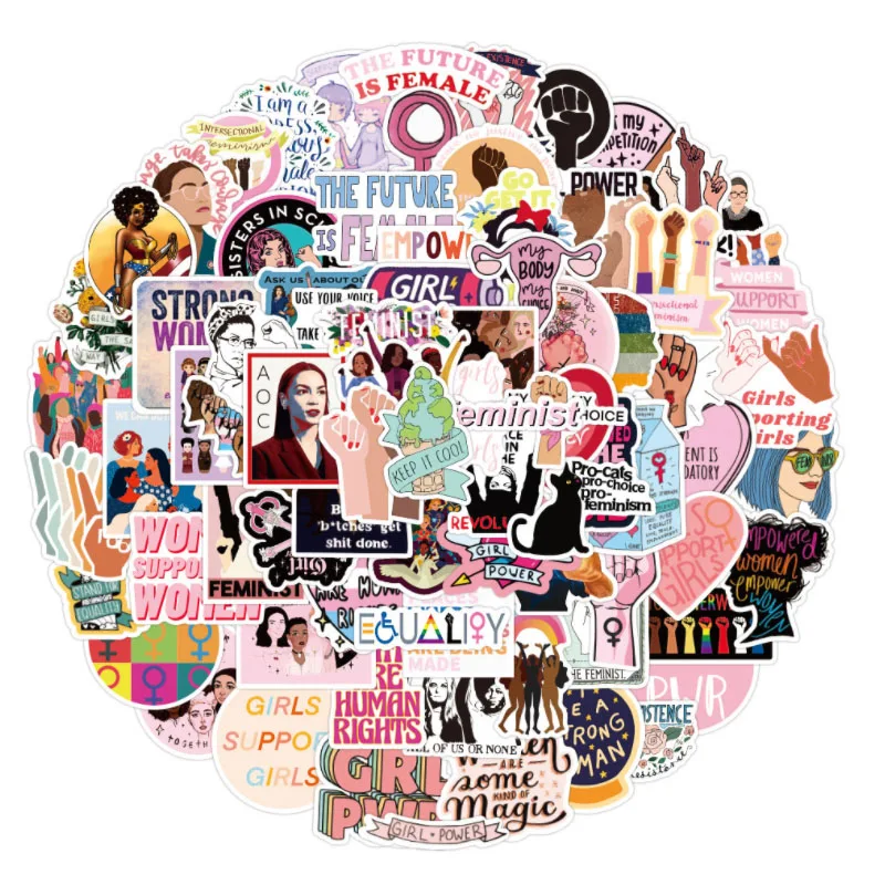 103050100pcs new feminist graffiti speech gift stickers phone snowboard laptop luggage fridge guitar toys waterproof kids free global shipping