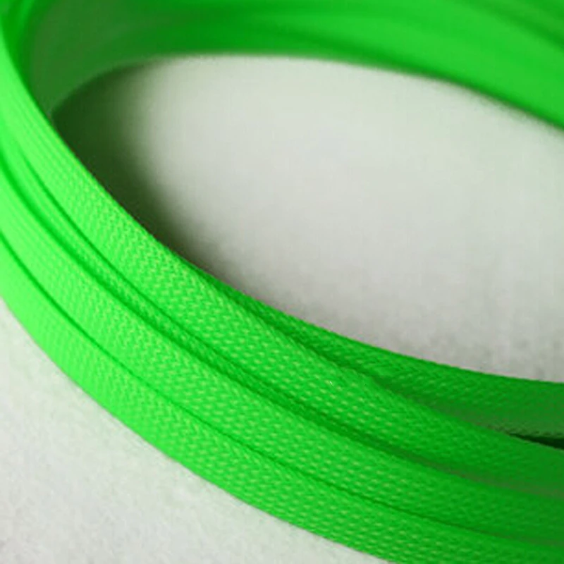 Плетеный кабель 8-15 мм зеленый жгут проводов защита/оплетка для аудиофилов сделай