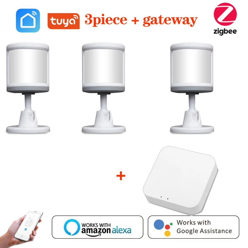

Беспроводной датчик ZigBee, Wi-Fi Инфракрасный датчик движения тела, с подставкой для ног, хаб шлюза, 10 шт.