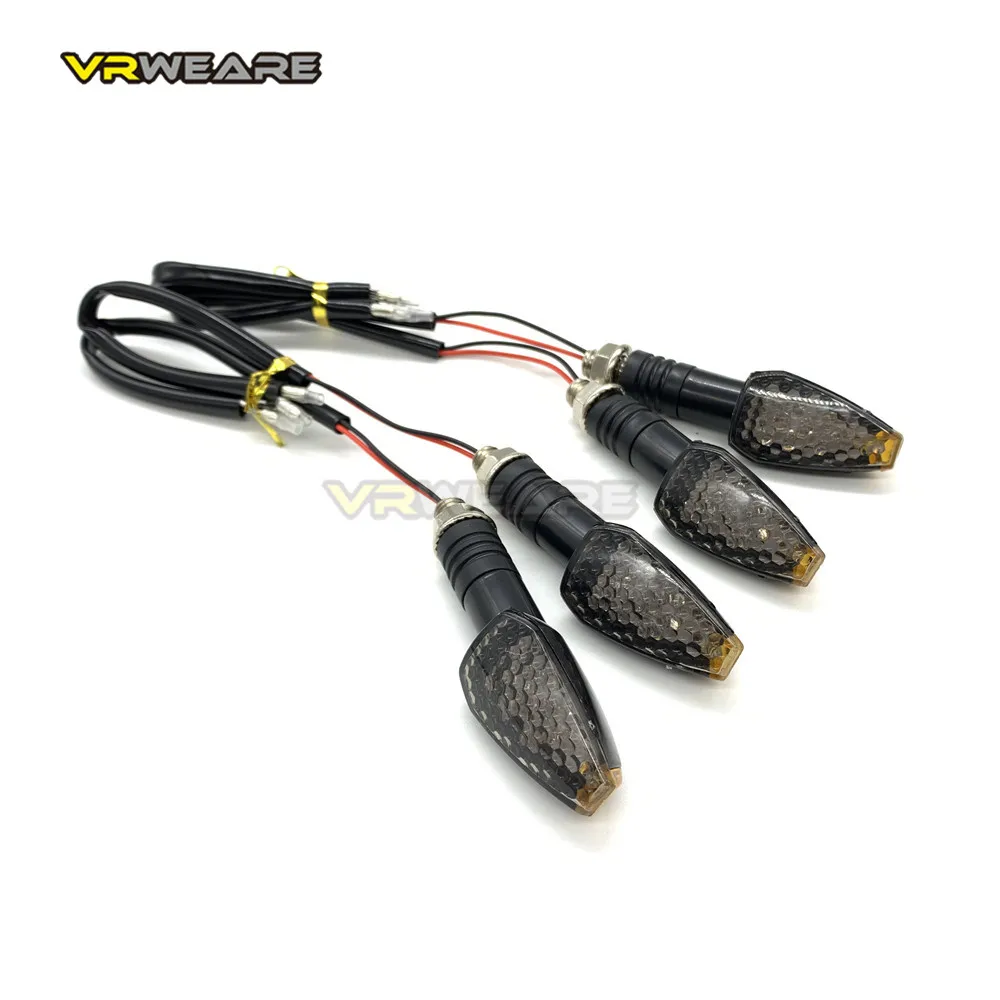 

4Pcs/Set Motorcycle Universal LED Turn Lights Long Triangle LED Turn Signals Indicator Lamp Blinkers Flashers Color Accessories