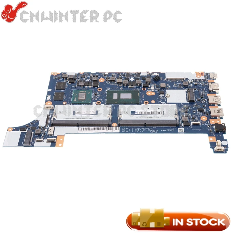 

NOKOTION For Lenovo ThinkPad E480 E580 Laptop Motherboard 01LW200 EE480 EE580 NM-B421 SR3LC i7-8550U CPU RX 550 GPU DDR4