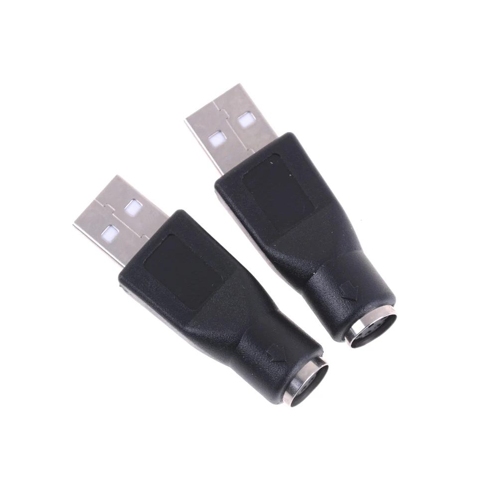 2 шт./лот черный USB мужчина для PS2 Женский конвертер Кабель адаптер компьютеров