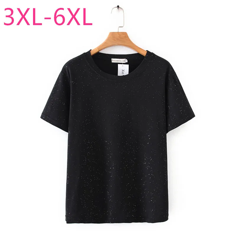 

Новинка Лето Плюс Размер Топы для женщин большой свободный короткий рукав o-образный вырез повседневная хлопковая Футболка розовый черный ...