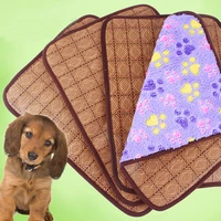double faced pet mat cool bamboo mat in summer and fluffy blanket for cats and dogs in winter