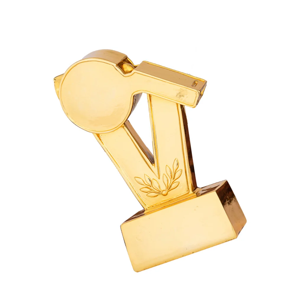 

Football Referee Trophy Plating Resin Sports Competitions Award With Base For School Kindergarten (Golden)